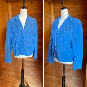 Vintage Versailles Vibrant Blue Corduroy Blazer